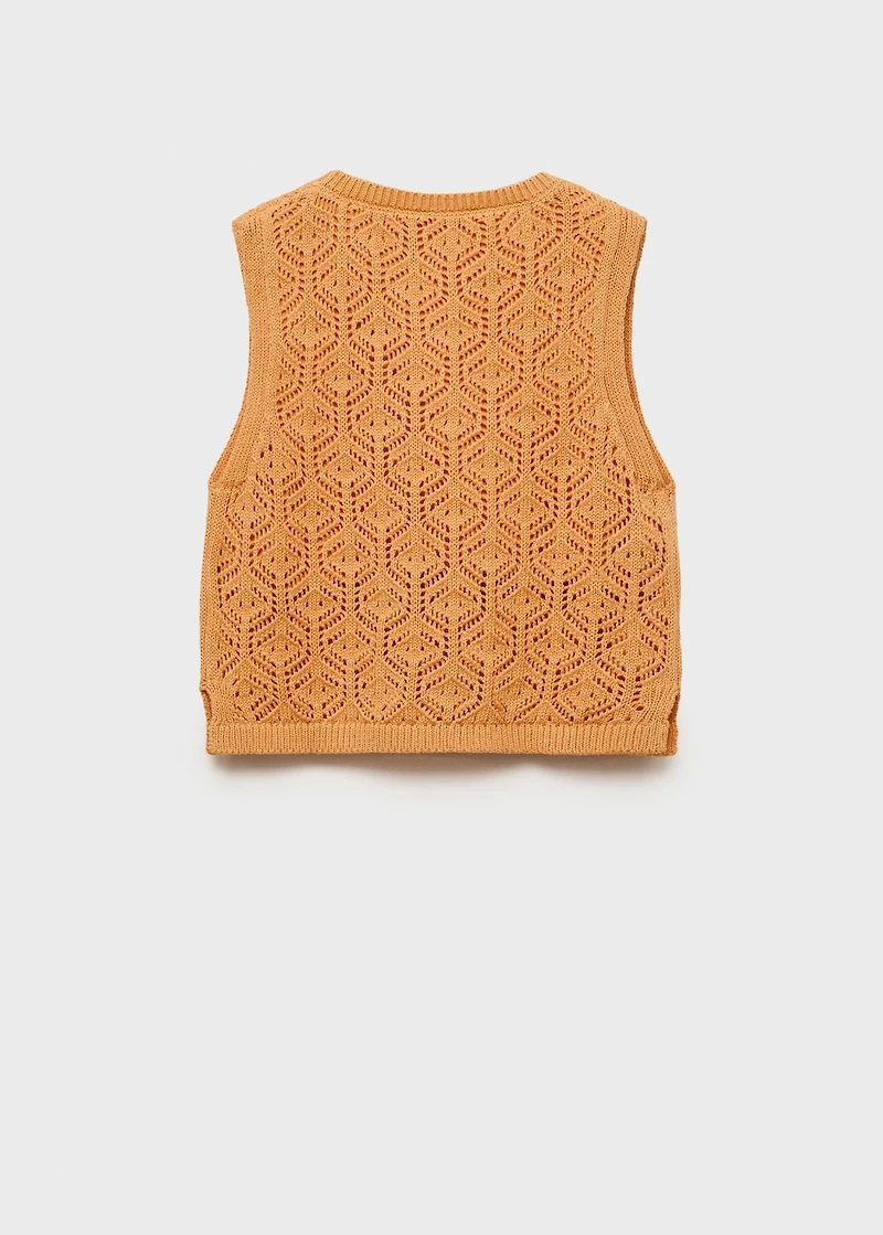 Knit top with lace accents