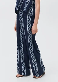 Embroidered straight-fit pants