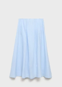 Linen skirt with pleat detail