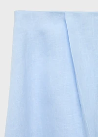 Linen skirt with pleat detail