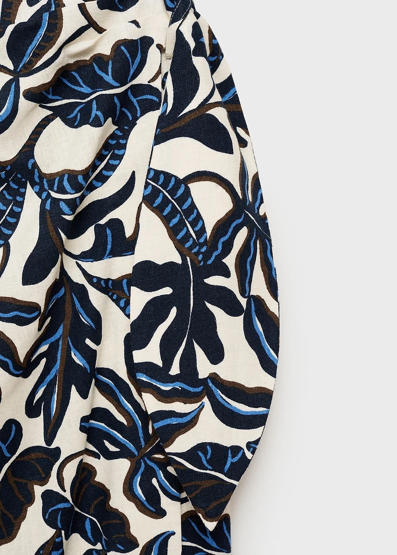 Linen skirt with knot detail