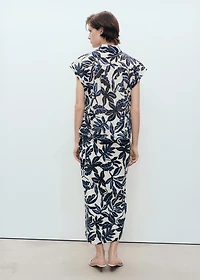 Linen skirt with knot detail