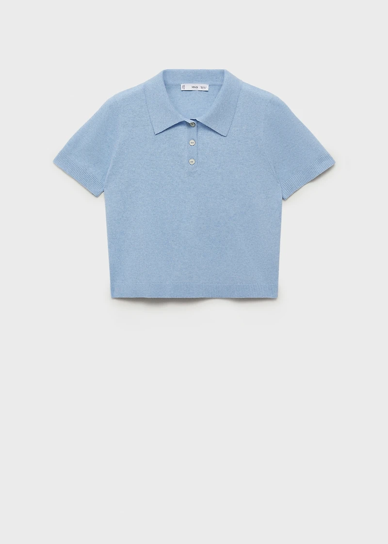 Knitted polo-neck sweater