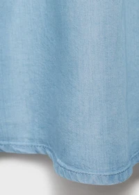 Soft denim midi-skirt with gathered detail
