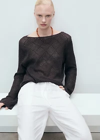 Straight linen-blend pants