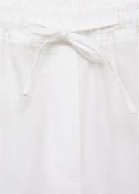 Straight linen-blend pants