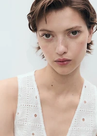 Embroidered cotton vest with bows