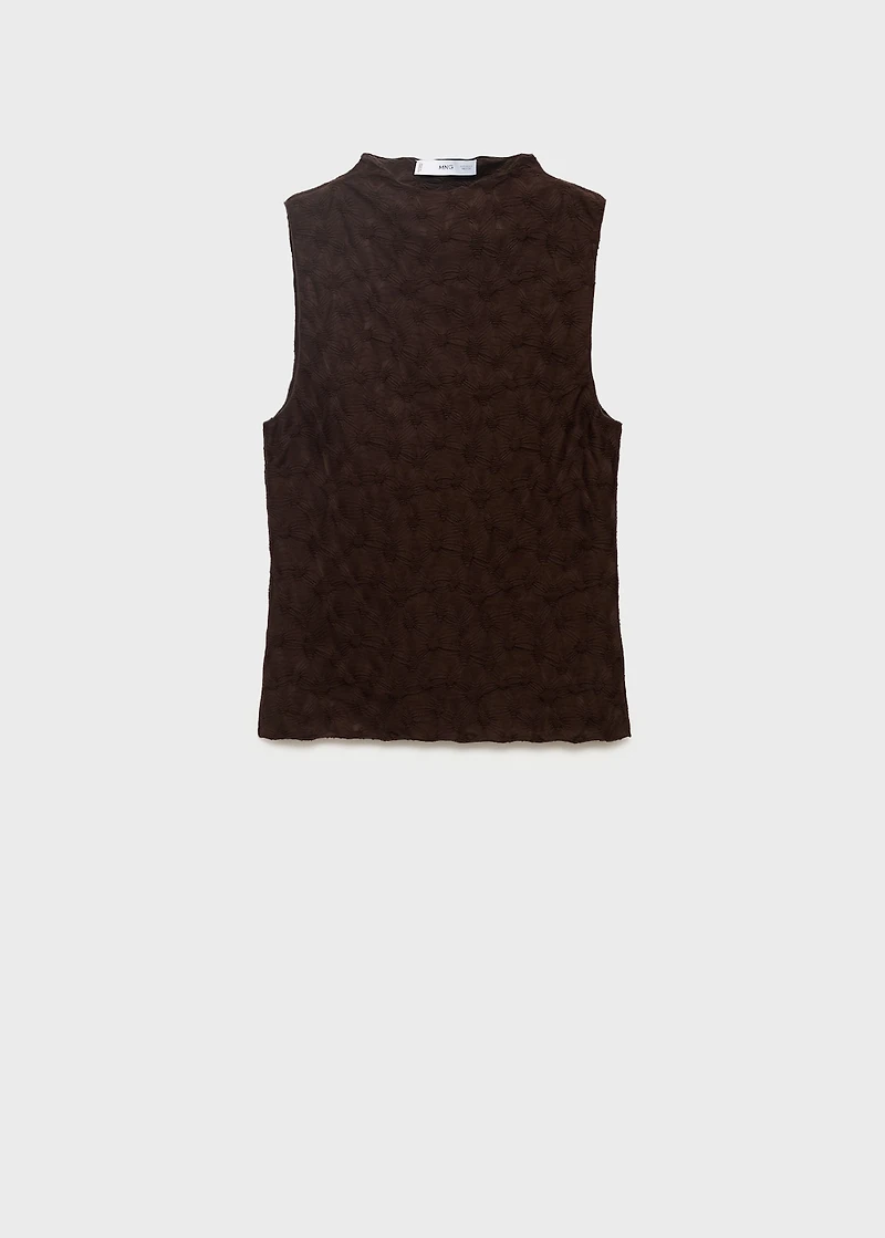 Fitted top with gathered shoulder