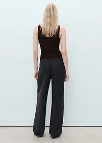 Fitted top with gathered shoulder