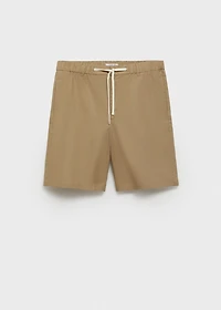 Cotton-linen blend bermuda shorts