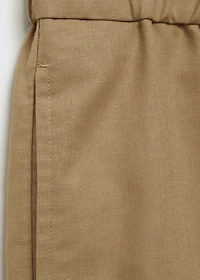Cotton-linen blend bermuda shorts
