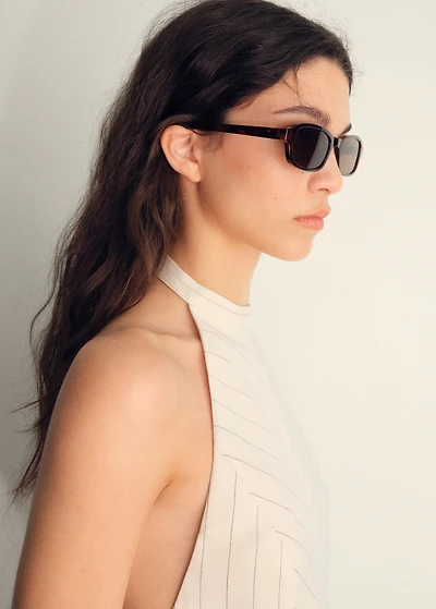 Striped halter-neck top