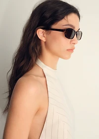 Striped halter-neck top