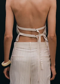 Striped halter-neck top