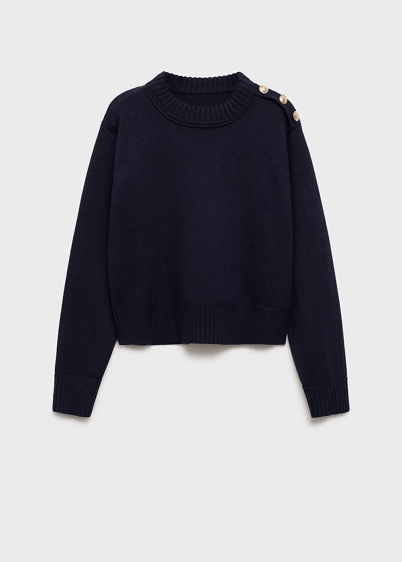 Knitted sweater with jewel buttons