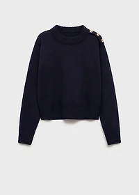 Knitted sweater with jewel buttons