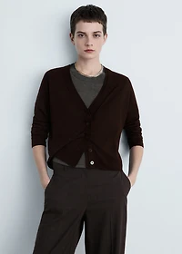 V-neck knitted cardigan