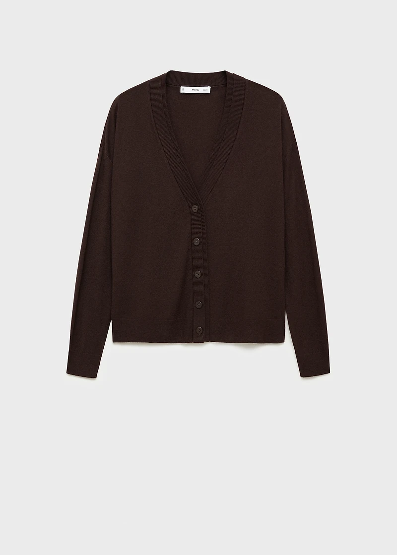 V-neck knitted cardigan