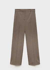 Mid-rise wide leg pants