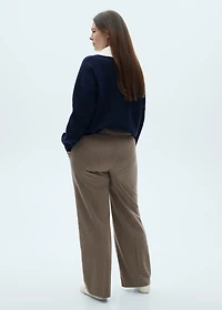 Mid-rise wide leg pants