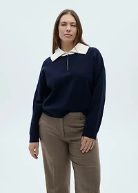 Mid-rise wide leg pants