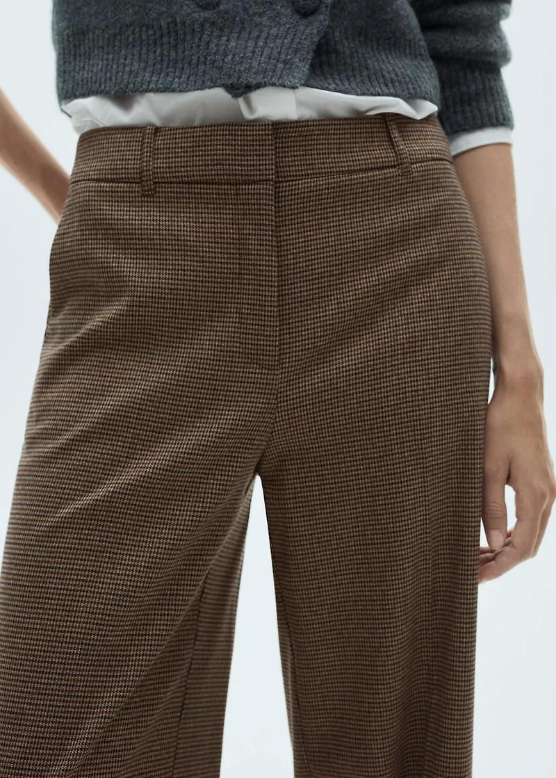 Mid-rise wide leg pants