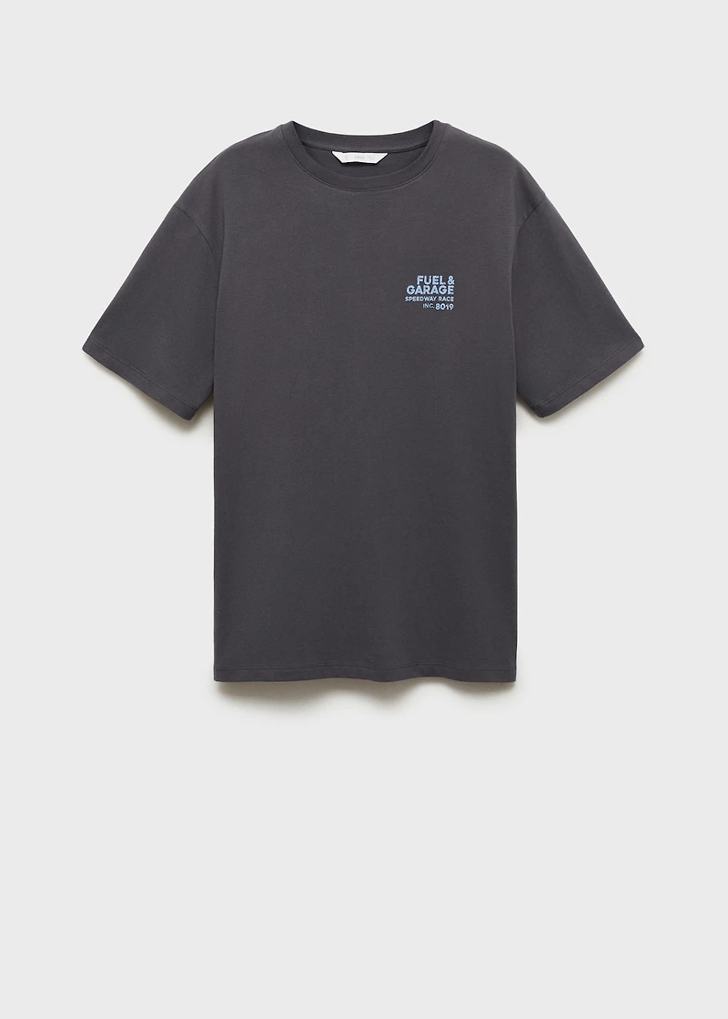 Printed cotton-blend t-shirt