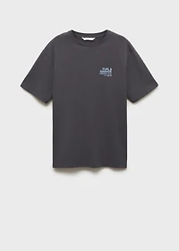 Printed cotton-blend t-shirt