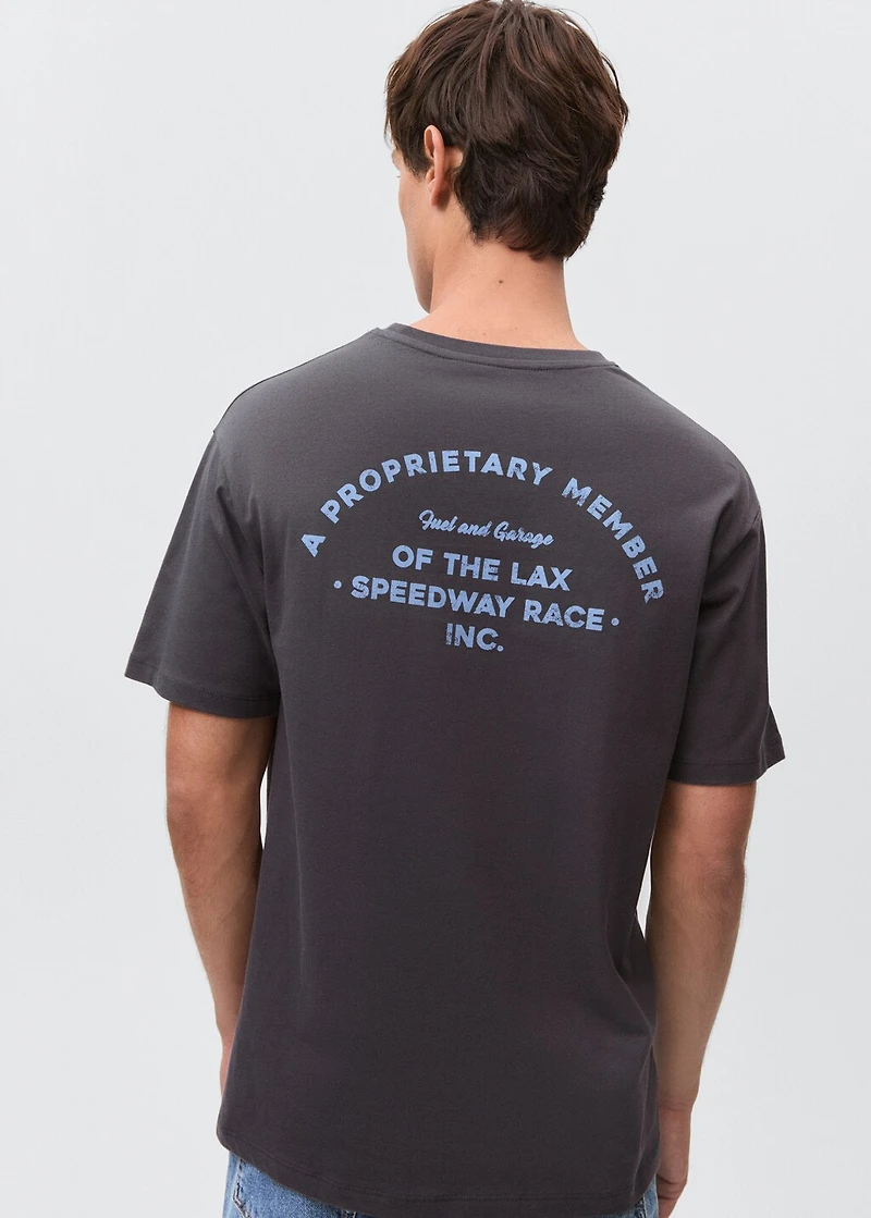 Printed cotton-blend t-shirt