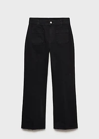 Flared cropped jeans with pockets