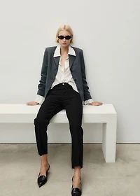 Flared cropped jeans with pockets