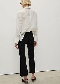 Flared cropped jeans with pockets