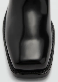 Square toe boot with metallic details