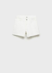 Denim shorts with frayed hem