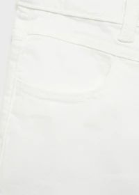 Denim shorts with frayed hem