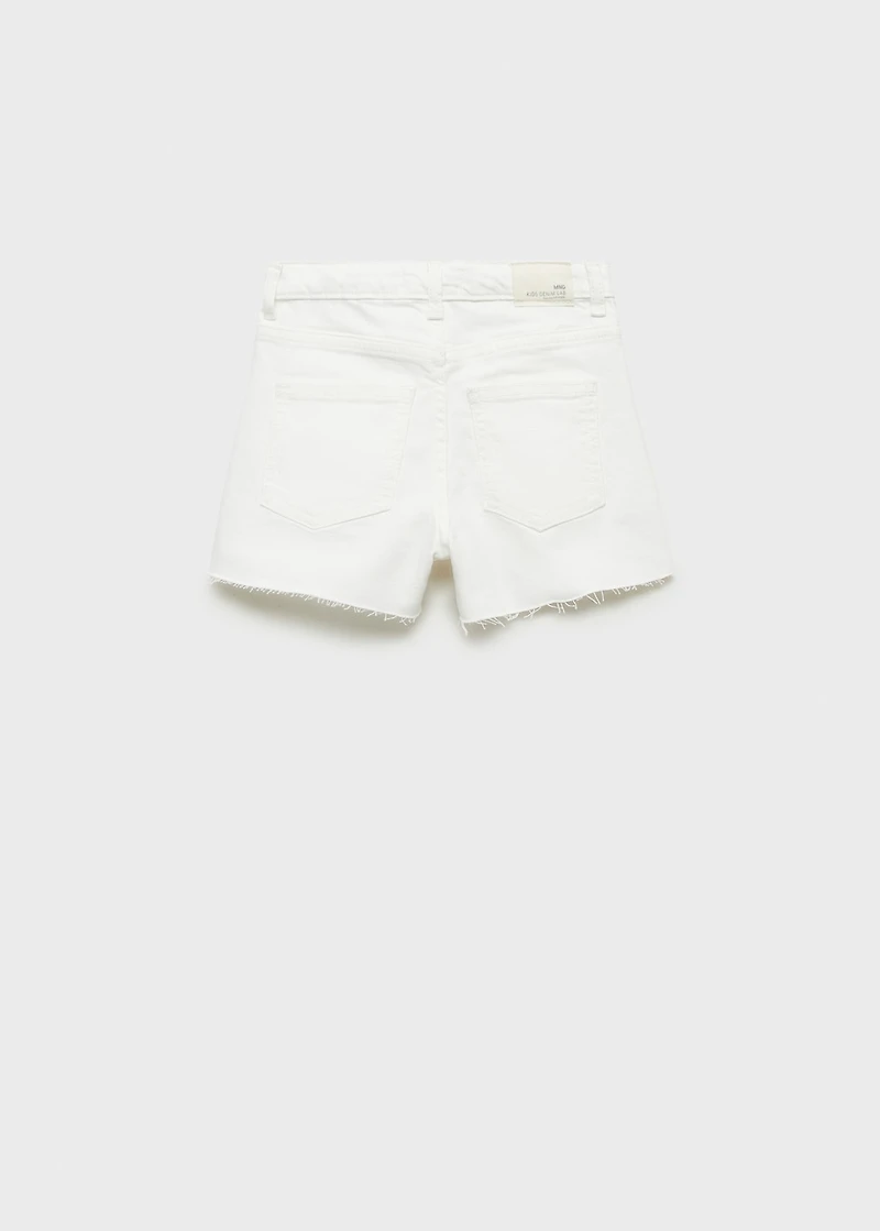 Denim shorts with frayed hem