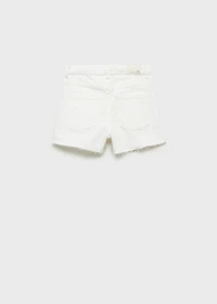 Denim shorts with frayed hem