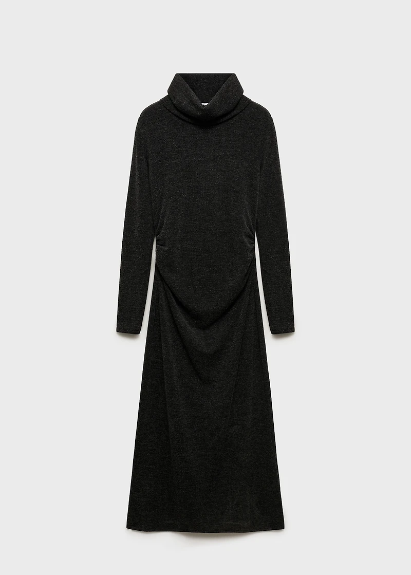 Draped roll neck dress