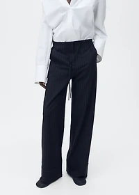 Chalk-stripe straight pants