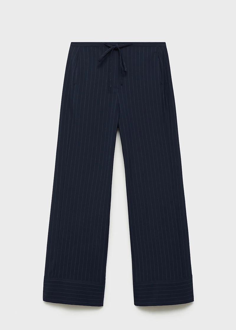 Chalk-stripe straight pants