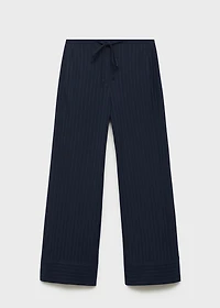 Chalk-stripe straight pants