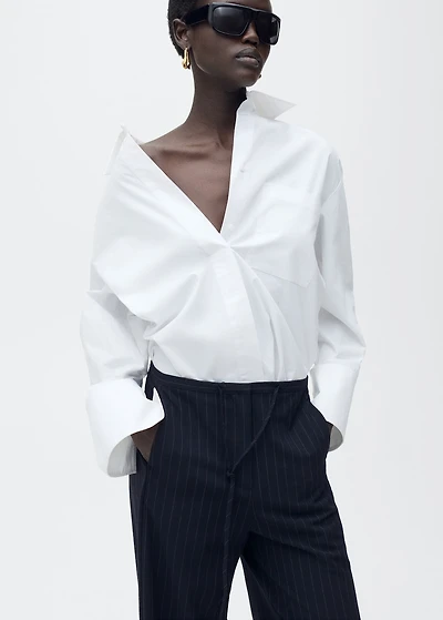 Chalk-stripe straight pants