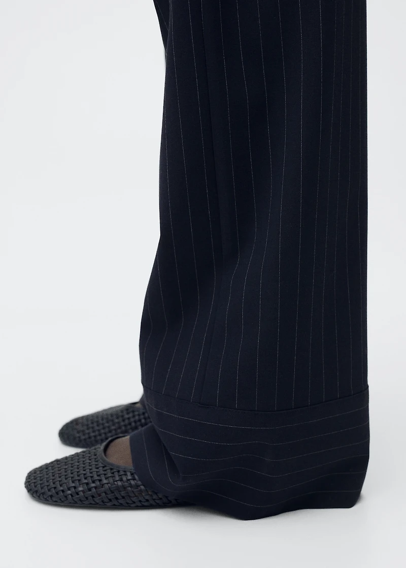 Chalk-stripe straight pants