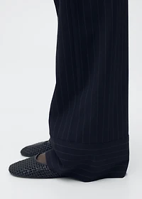 Chalk-stripe straight pants