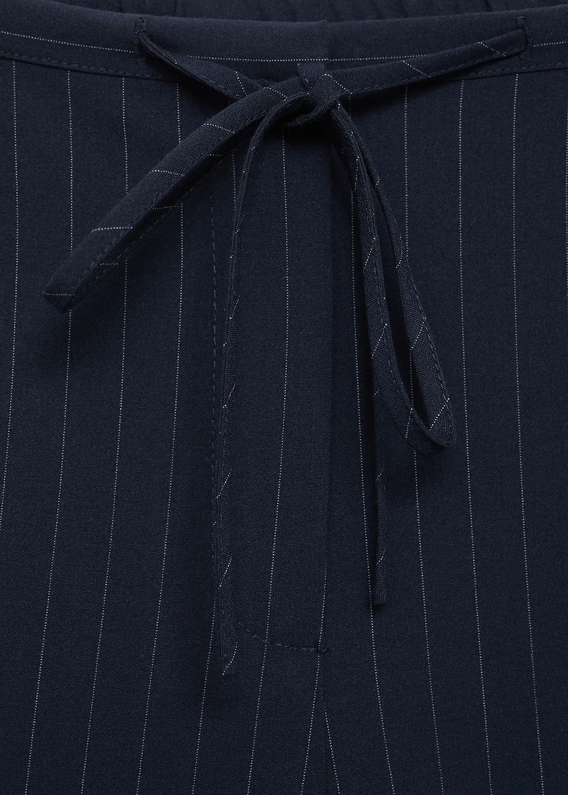 Chalk-stripe straight pants