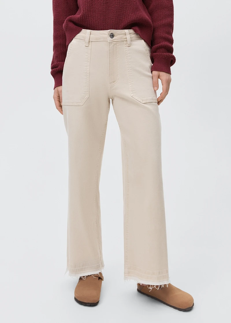 Culotte jeans with pockets