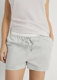 Striped pajama shorts with elasticated detail