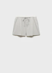 Striped pajama shorts with elasticated detail