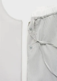 Striped pajama shorts with elasticated detail