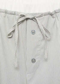 Striped pajama shorts with elasticated detail